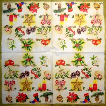 021 Weihnachten Blumen - 3-lagig - Ambiente